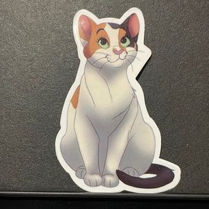 CARTOON CALICO CAT STICKER